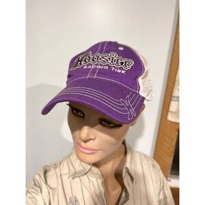 Hoosier Racing Tire Mesh Back Purple & White Cap NASCAR NHRA CART IRL SCCA